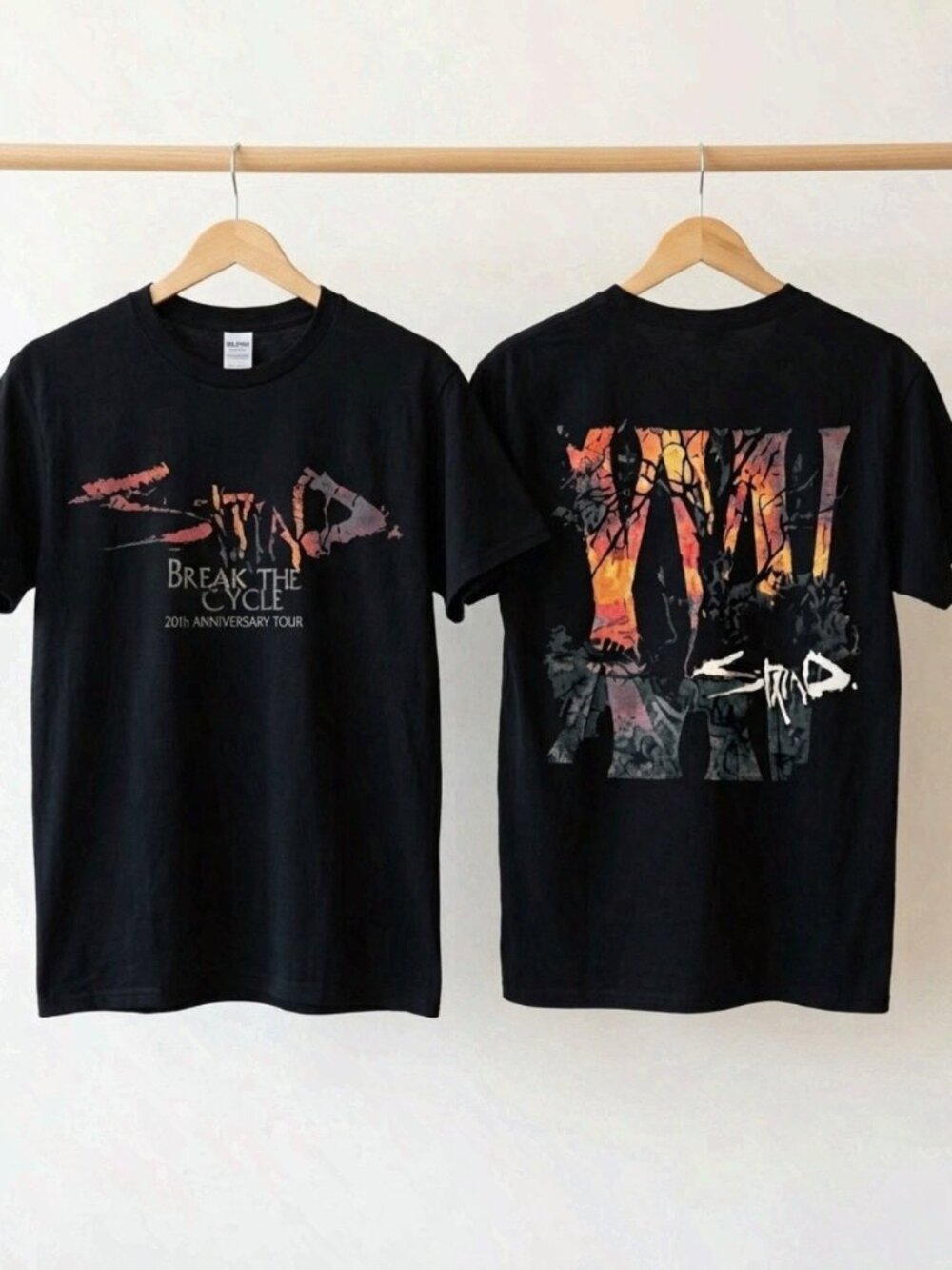 Staind Break The Cycle 25th Anniversary Tour 2026 Black T-Shirt Reprint